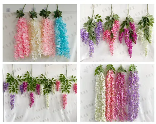 Hvordan vælger jeg mellem silke og PU kunstig wisteria?