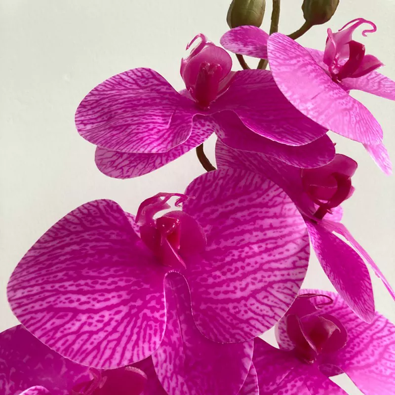 realistic silk phalaenopsis in vase 