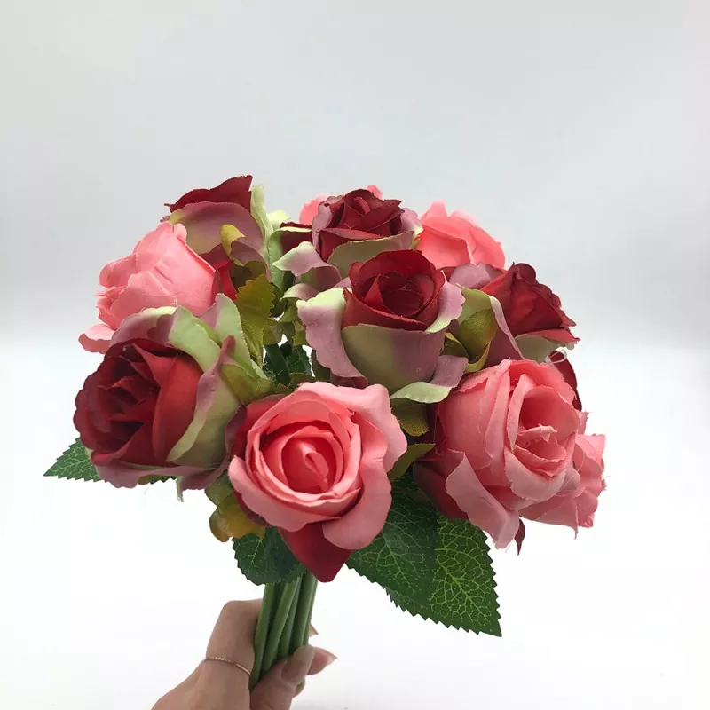 low price artificial red rose bouquet for Valentine's Day