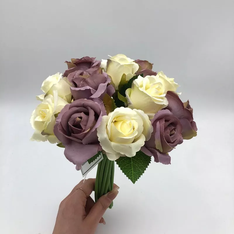 artificial white rose bush factory with bulk supply