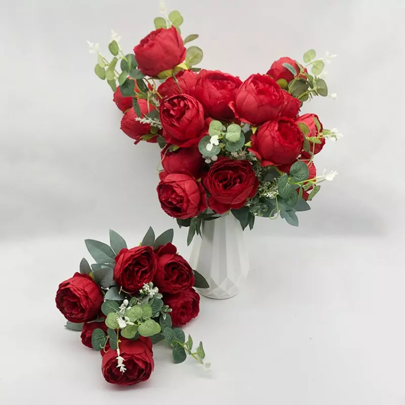 Silkeblomster faux peony buket
