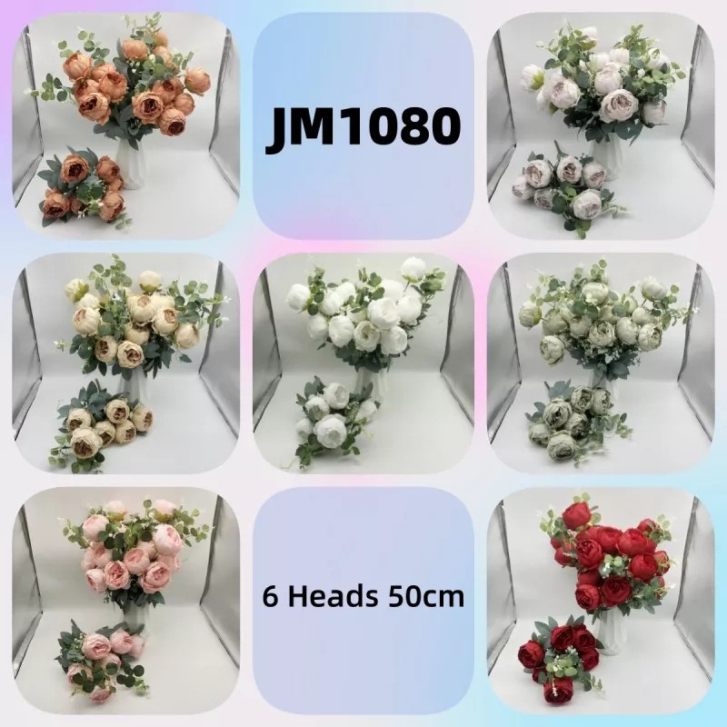 Silkeblomster faux peony buket